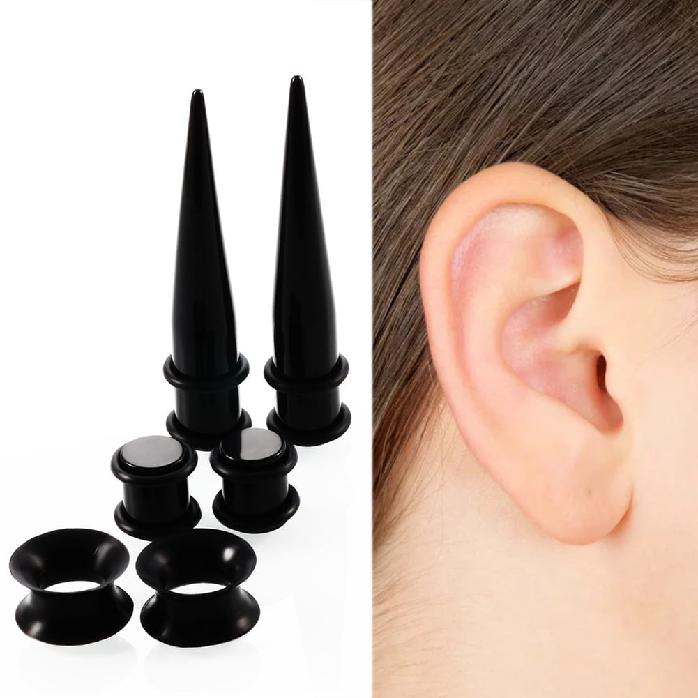 Details about   66Pcs Acrylic Ear Tunnel Plug Stretching Gauge Kit Taper Piercing Tapers Set